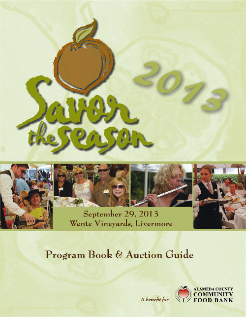 Program for Savor the Season – the food bank’s biggest event of the year