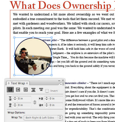 adobe indesign text wrap
