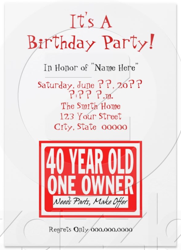 Funny 40Th Birthday Invitations 9