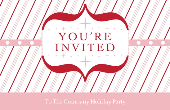 Invite employees and their families to your company holiday using one of PsPrint's easy-to-personalize invitation design templates like the one above.