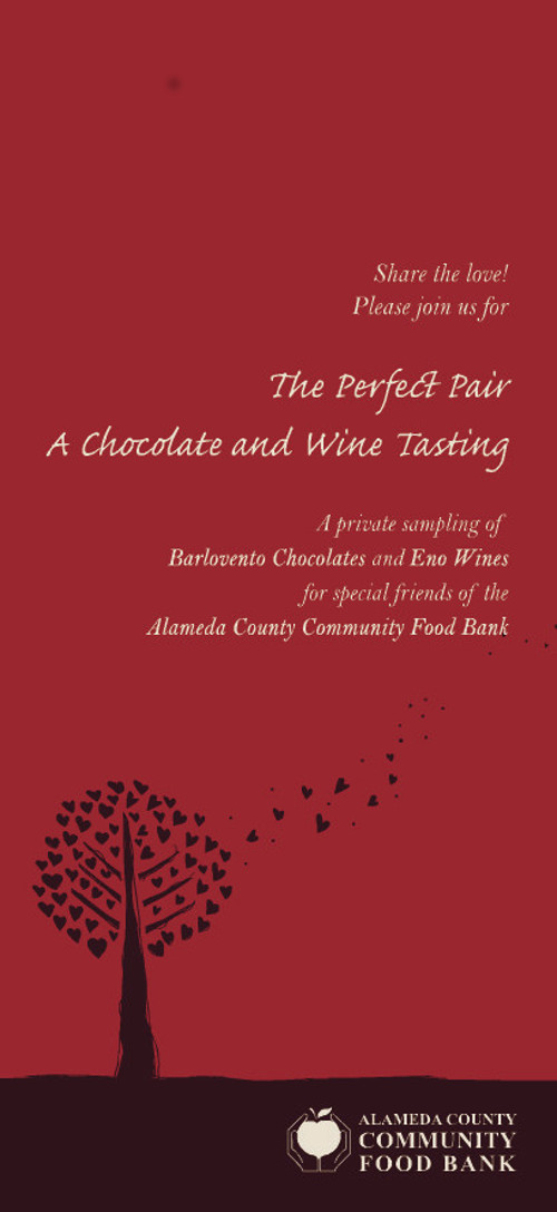 Invitation for a chocolate-tasting event 
