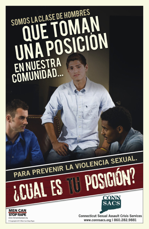 Front of postcard for Men Can Stop Rape.