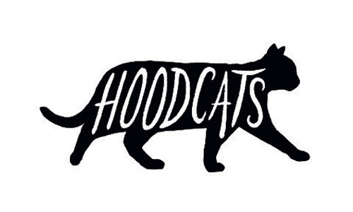 Die-cut sticker for Hoodcats.