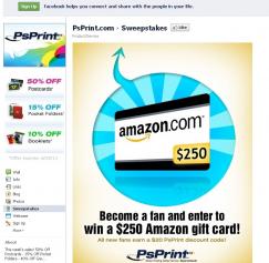 ‘Like’ PsPrint on Facebook – Enter to Win a $250 Amazon Gift Card!