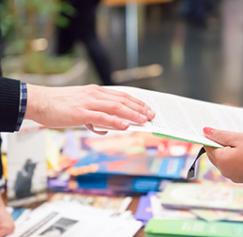 People printing flyers